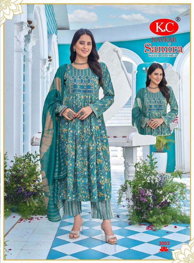 Samira 3 By Kc Capsul Foil Printed Kurti With Bottom Dupatta Wholesale Price In Surat
